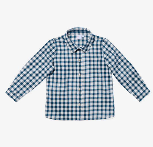 Oso & Me Jeffie Shirt - Blue Picnic Check
