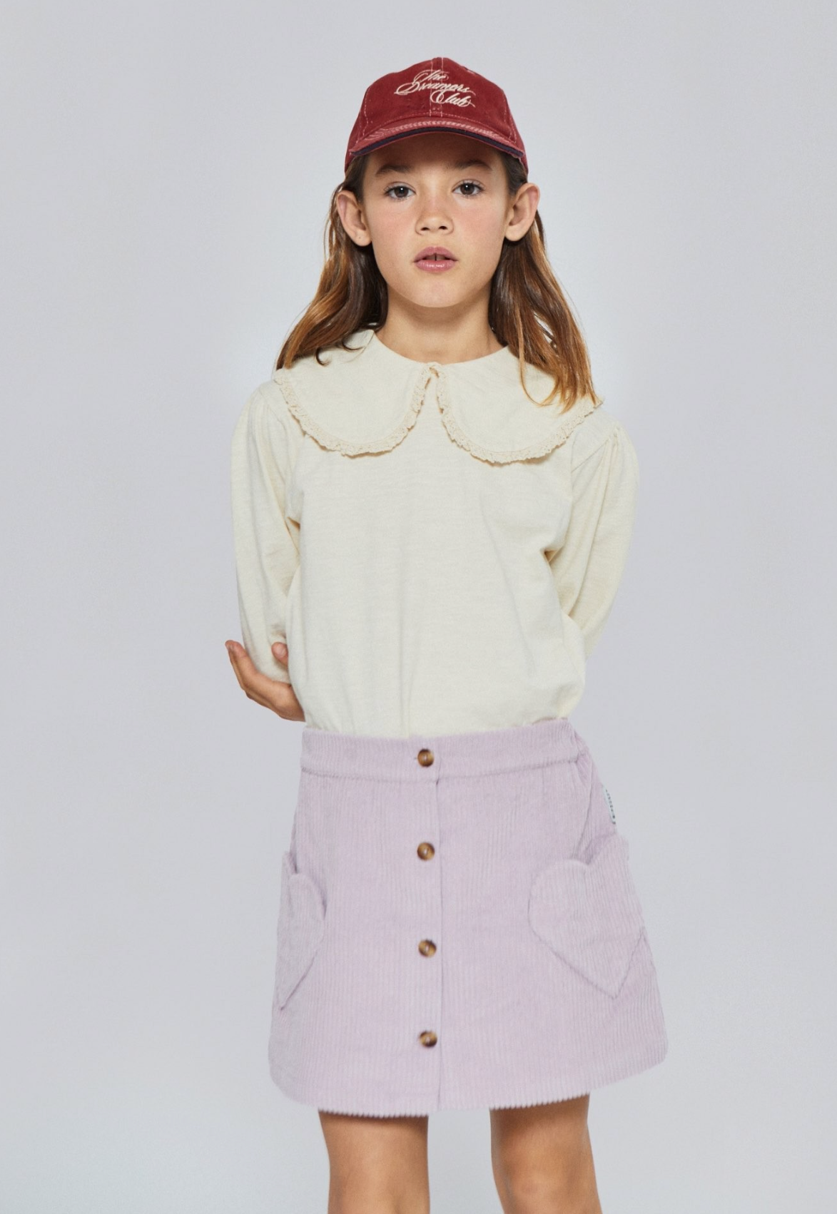 Mipounet Cuore Corduroy Skirt Mauve