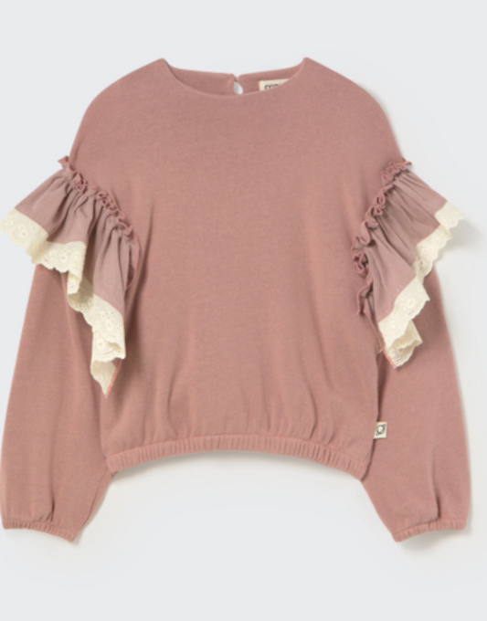 My Little Cozmo Soft Brushed Knit Sweater Silver Pink