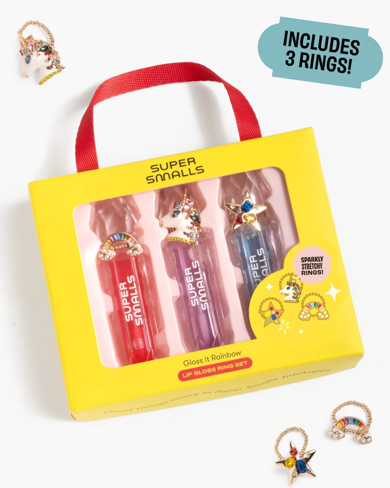 Super Smalls Gloss It Rainbow Lip Gloss Ring Set