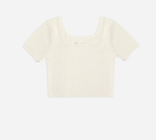 Rylee + Cru Scallop Tee Natural