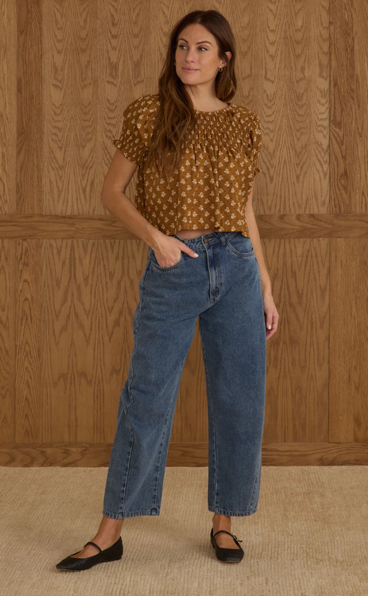 Rylee + Cru Womens Barrel Pant Indigo Denim