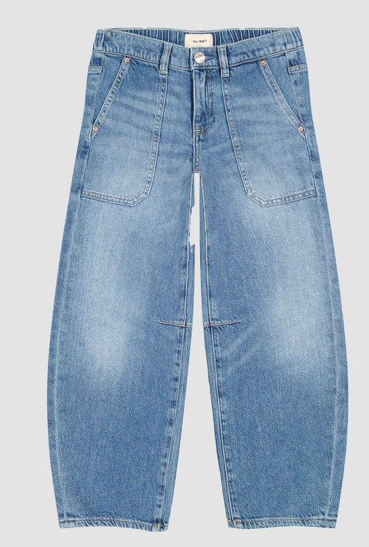 DL1961 Lilia Barrel Pull-On Jeans - Meadow Lake