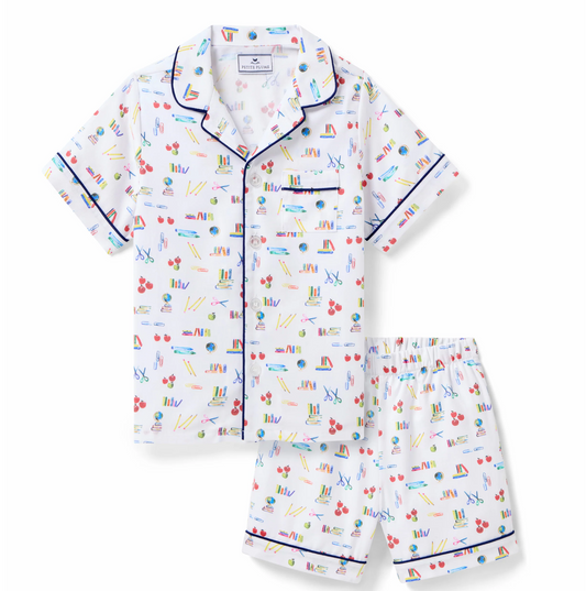 Petite Plume Kid's Twill Short Set in Literary Lessons