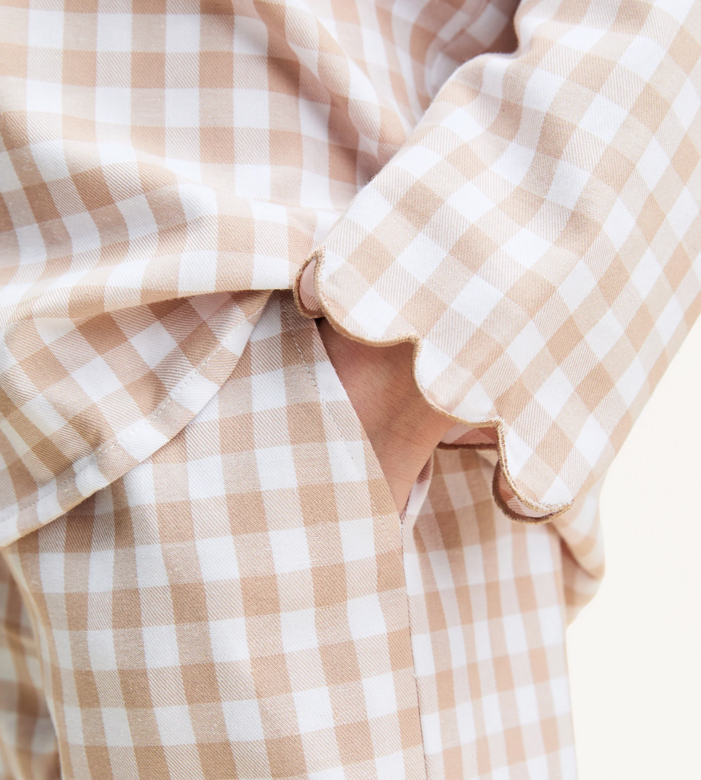 Petite Plume Kid's Twill Colette Pajama Set - Camel Gingham