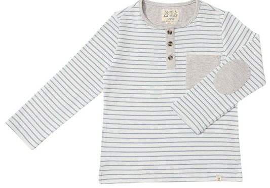 Me & Henry Linden Henley - Blue/White