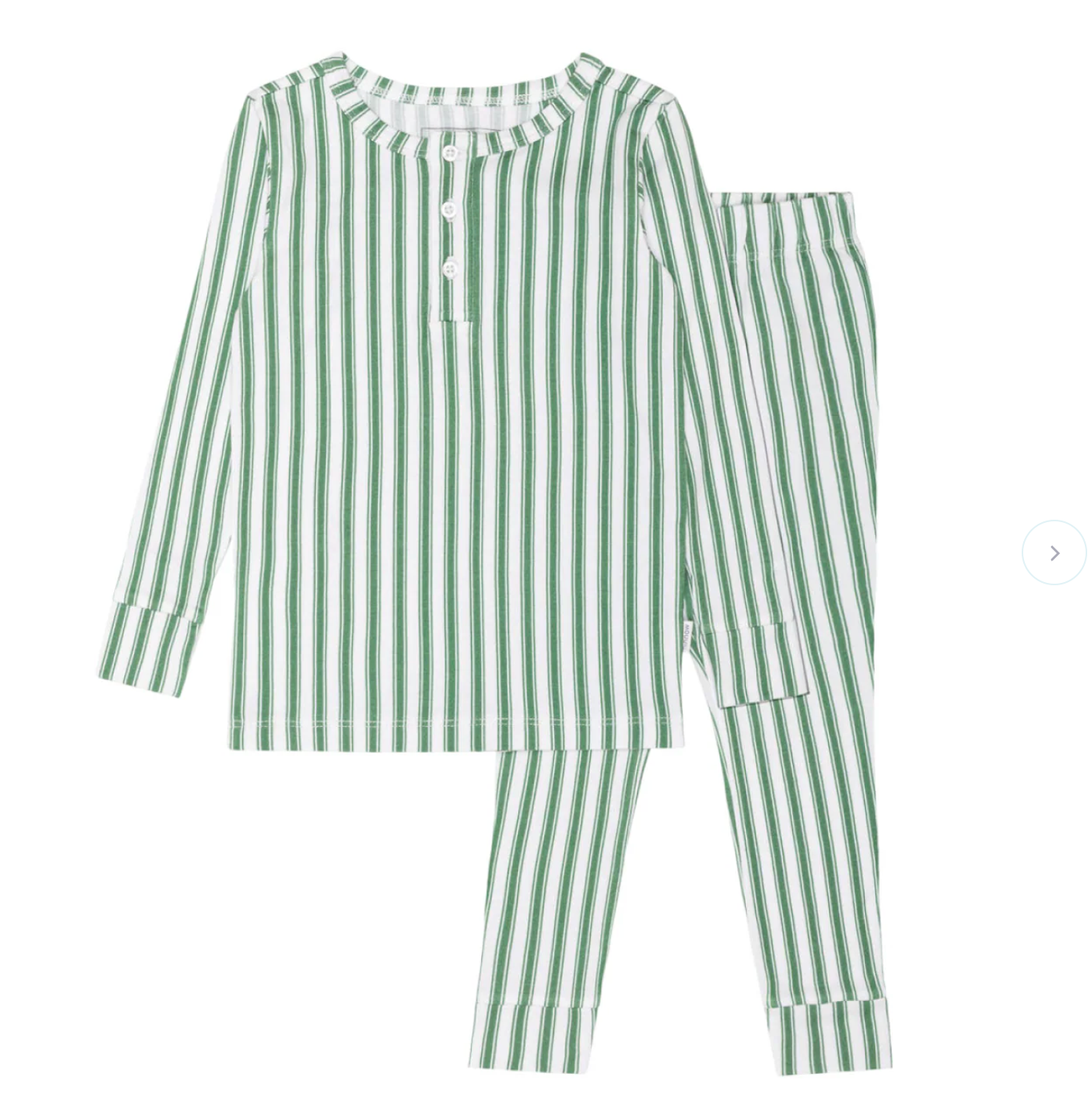 Minnow Unisex Boxwood Ticking Stripe Pima Pajama Set