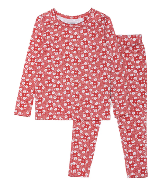 Minnow Girls Holiday Bloom Pima Pajama Set
