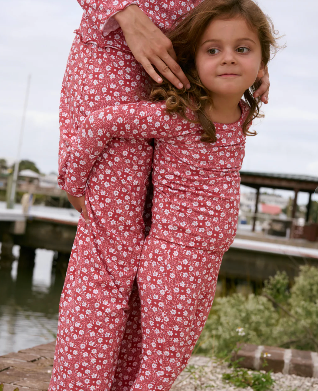 Minnow Girls Holiday Bloom Pima Pajama Set