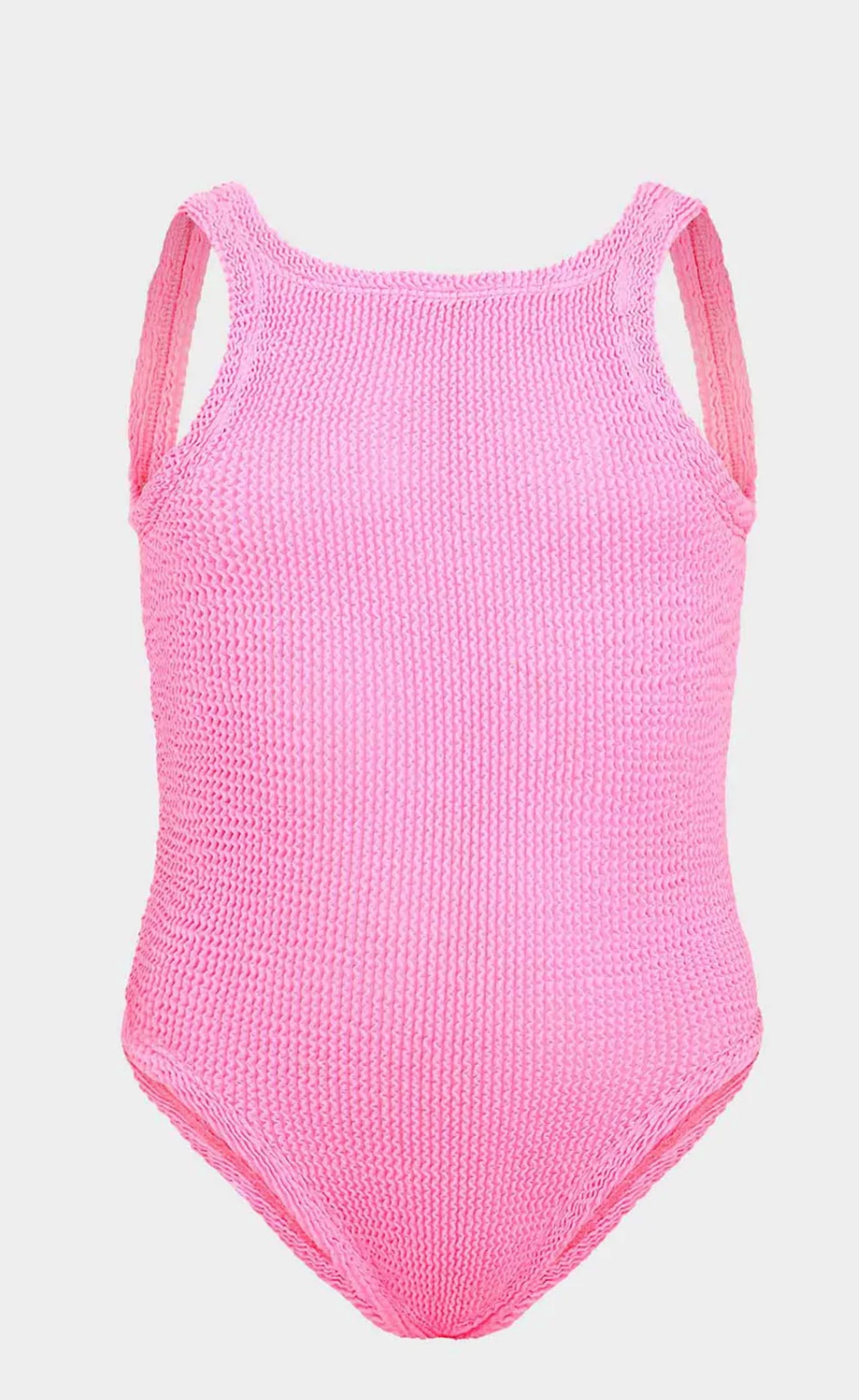 Hunza G Kids Classic Swim Crinkle One Piece - Bubblegum