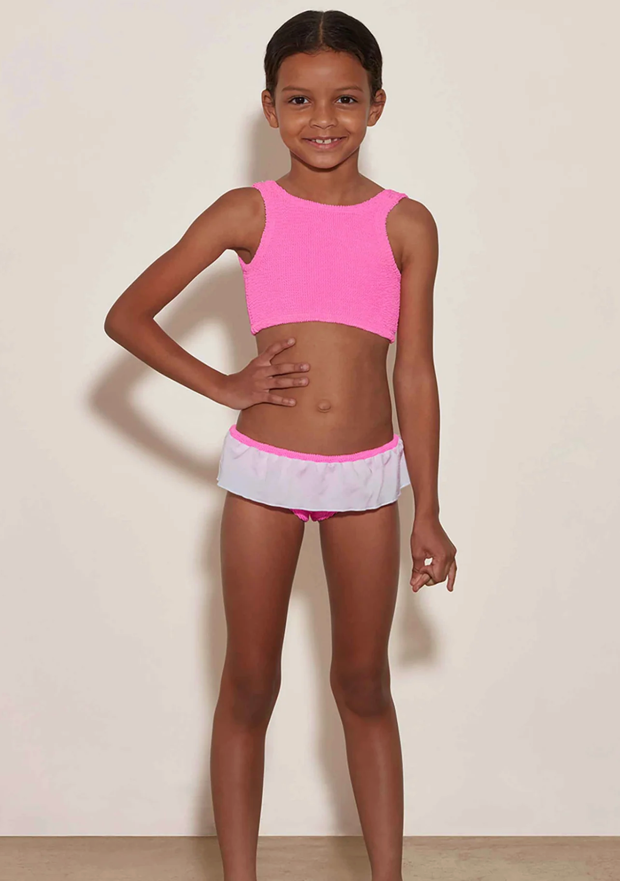 Hunza G Kids Olive Bikini - Bubblegum