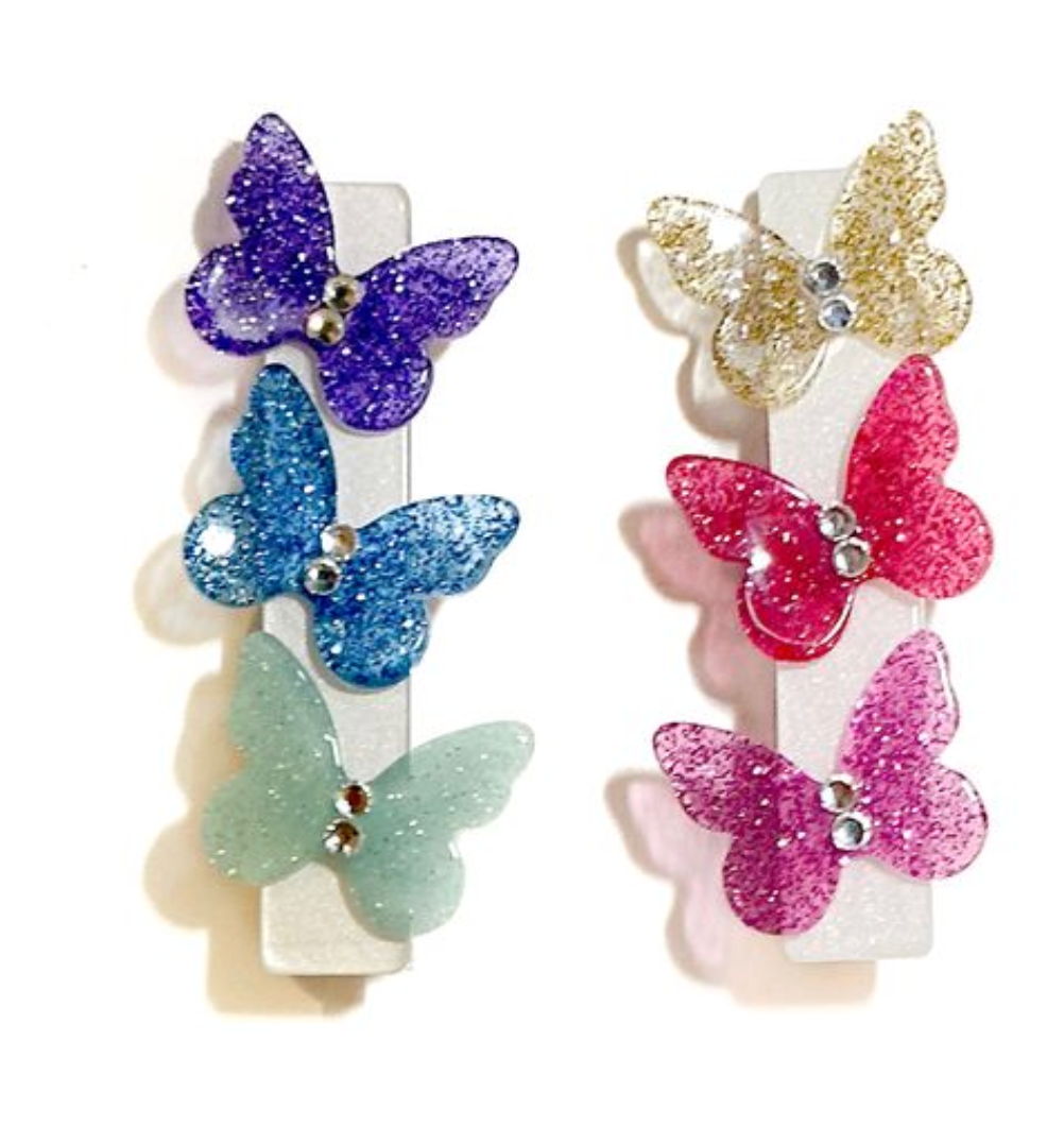 Lilies & Roses Butterflies Spring Colors Hair Clips