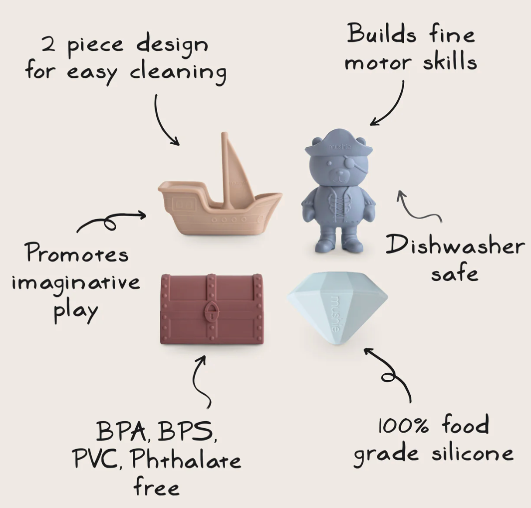 Mushie Pirate Mold Free Bath Play Set