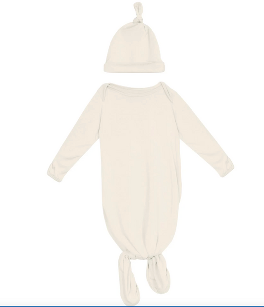 Kickee Pants Knotted Layette Gown & Hat