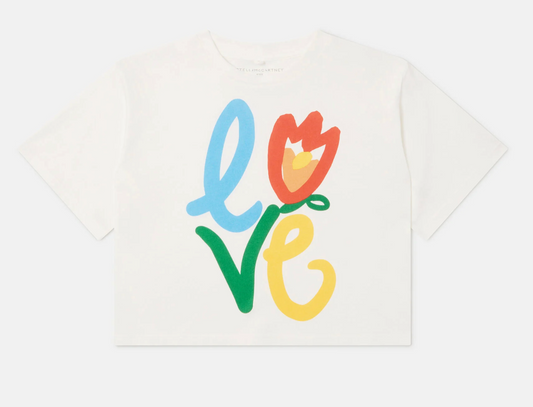 Stella McCartney Kids Ivory Love Motif T-Shirt