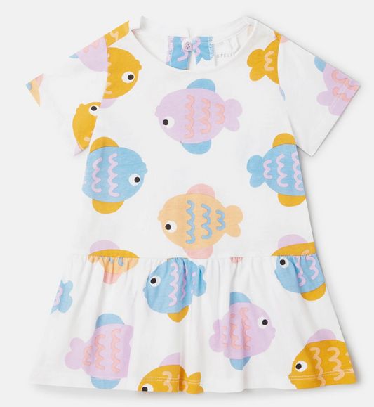 Stella McCartney Kids Fish Print Jersey Dress