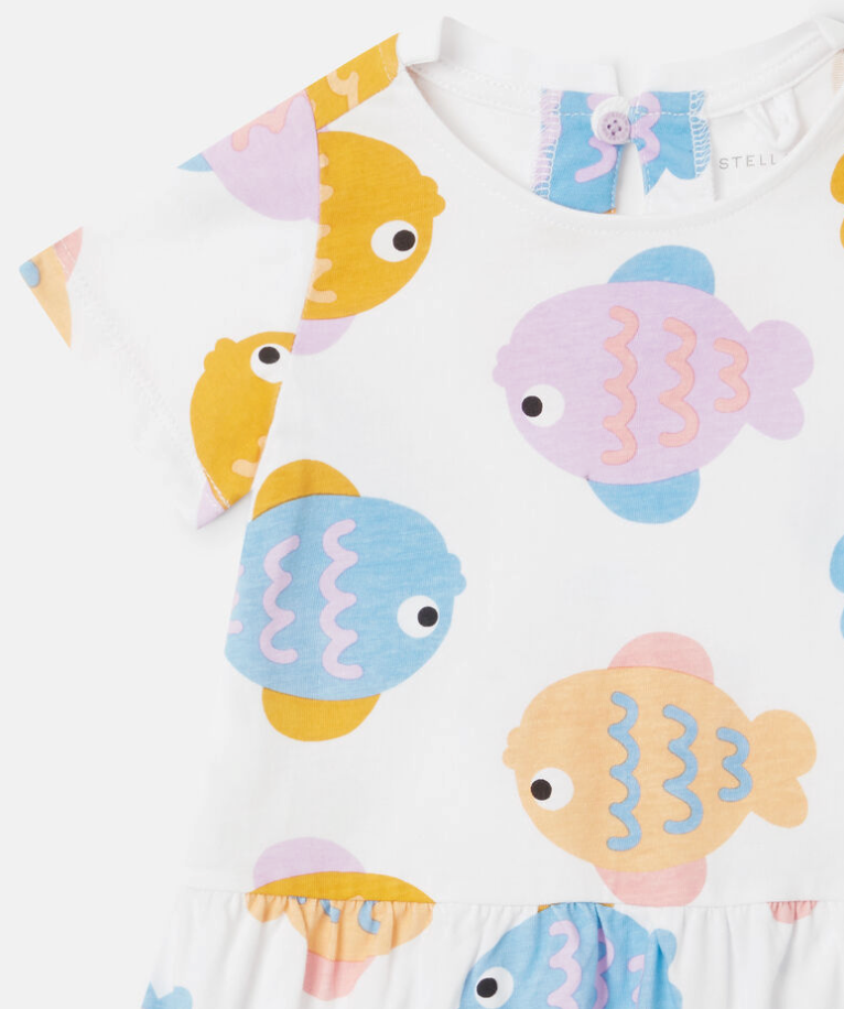 Stella McCartney Kids Fish Print Jersey Dress