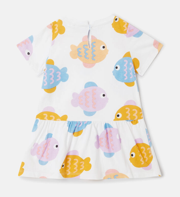 Stella McCartney Kids Fish Print Jersey Dress