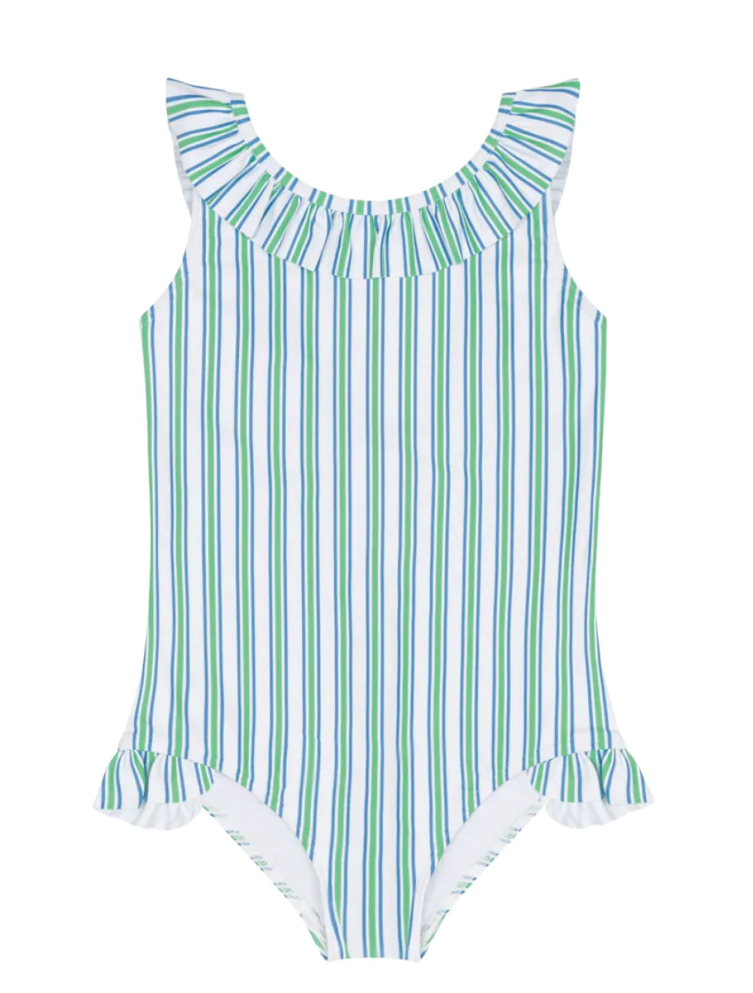 Minnow Girls Tamarin Stripe Ruffle Collar One Piece