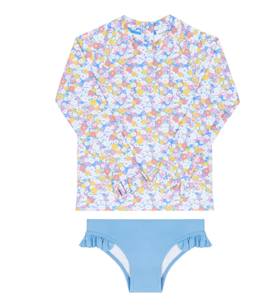 Minnow Girls Jasmine Blossom Ruffle Rashguard Set