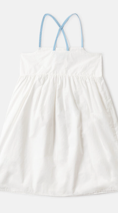 Stella McCartney Kids Girl Strappy Dress With Scalloped Details White