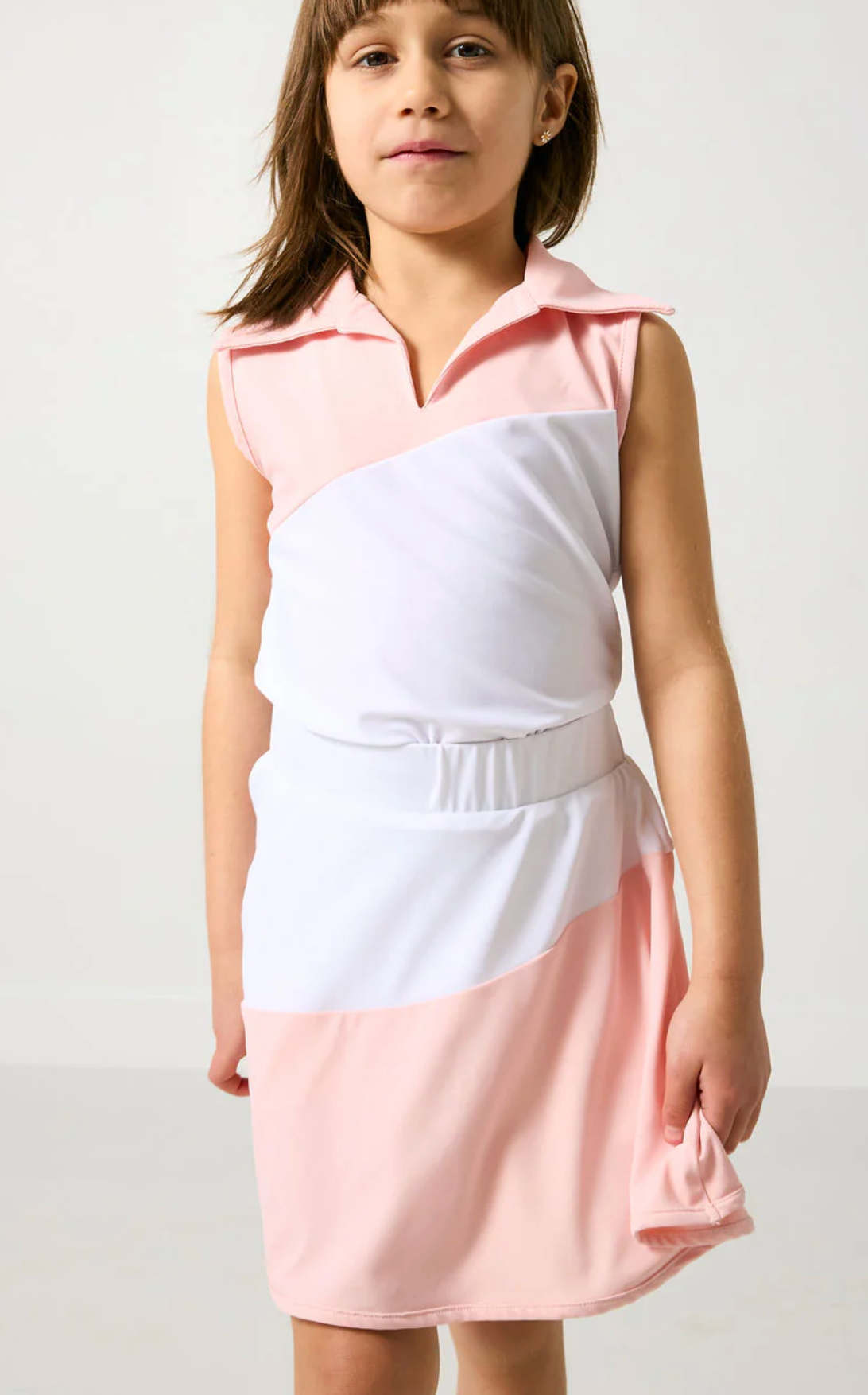 Courtside Kids Half Court Skort - Pink/White