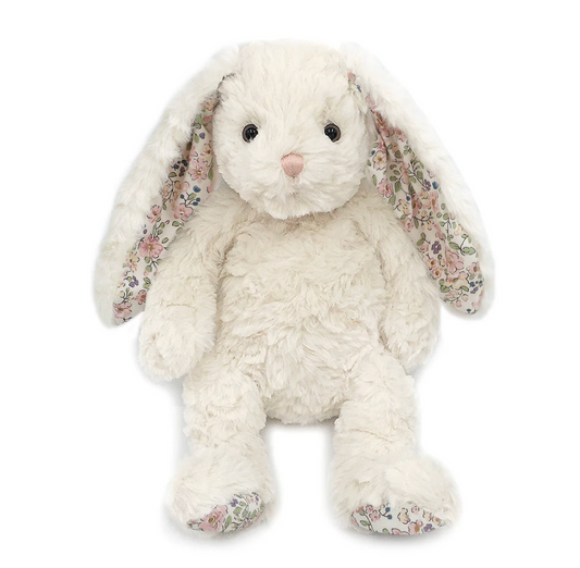 Mon Ami Faith Cream Floral Bunny Plush