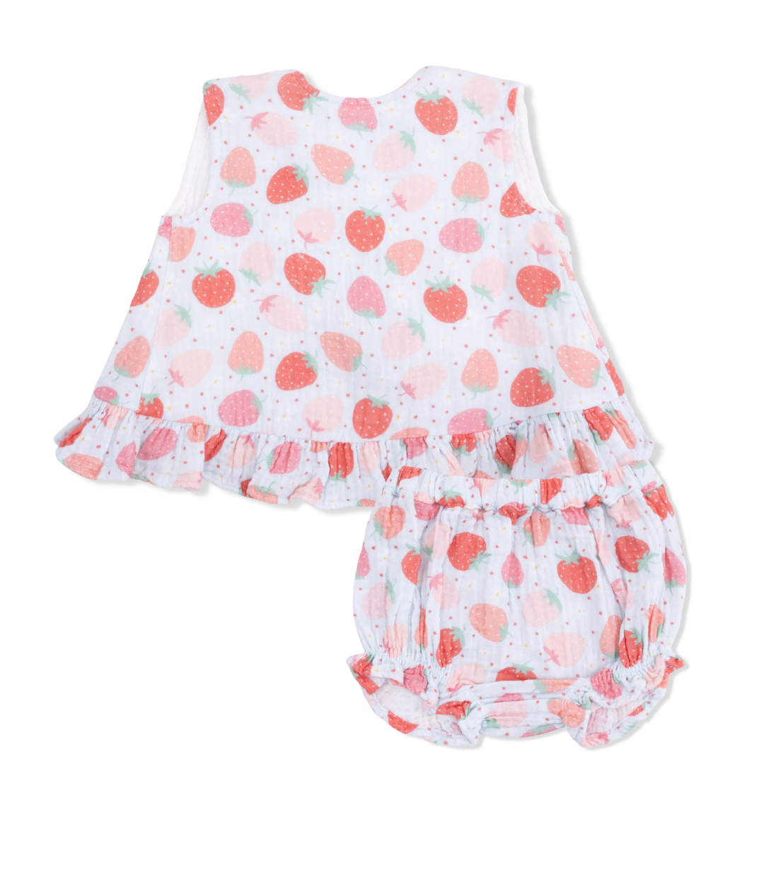 Angel Dear Strawberry Bliss Ruffle Back Top & Bloomer