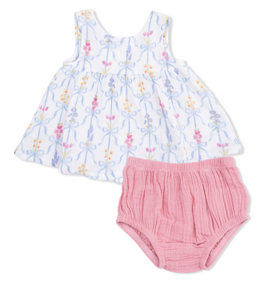 Angel Dear Ribbon Bouquets Dress and Bloomer