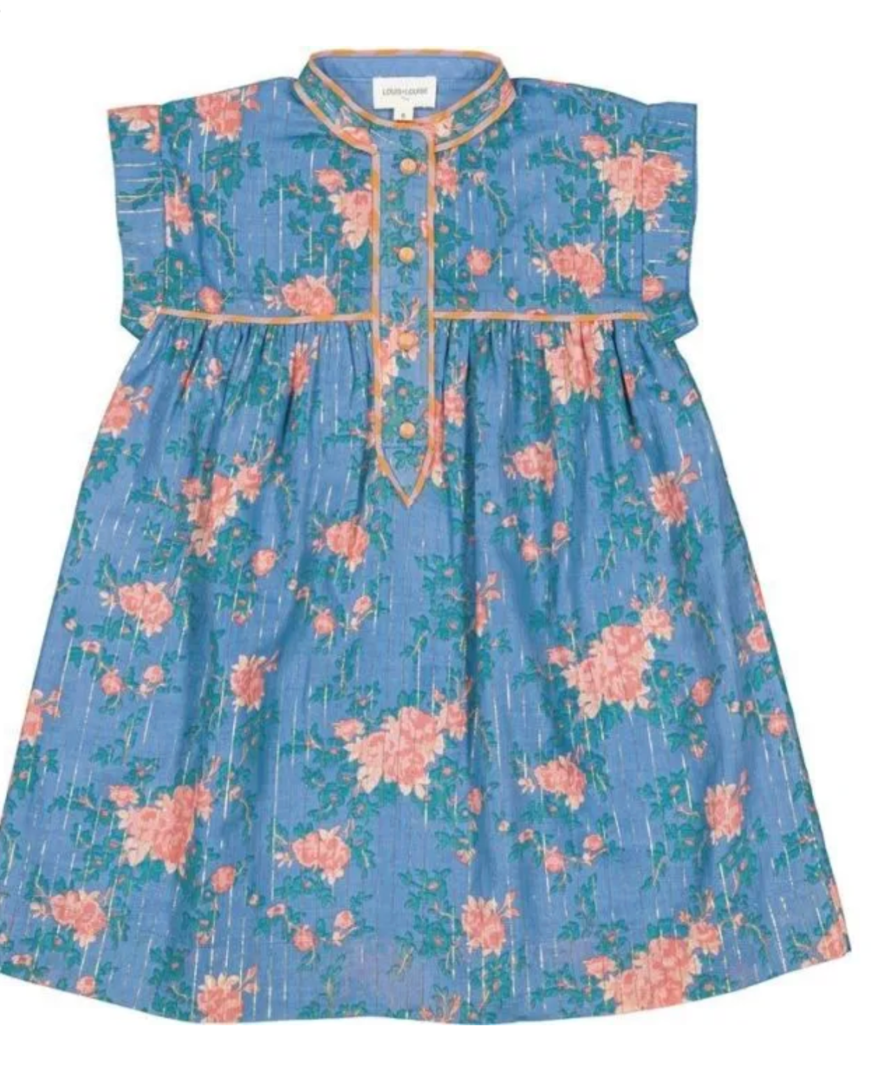 Louis Louise Dress - Azura Stripe Lurex Bouquet