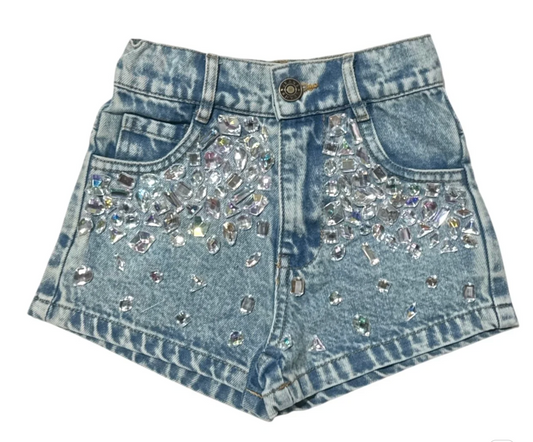 Mini Dreamers Zoe Gemstone Denim Shorts