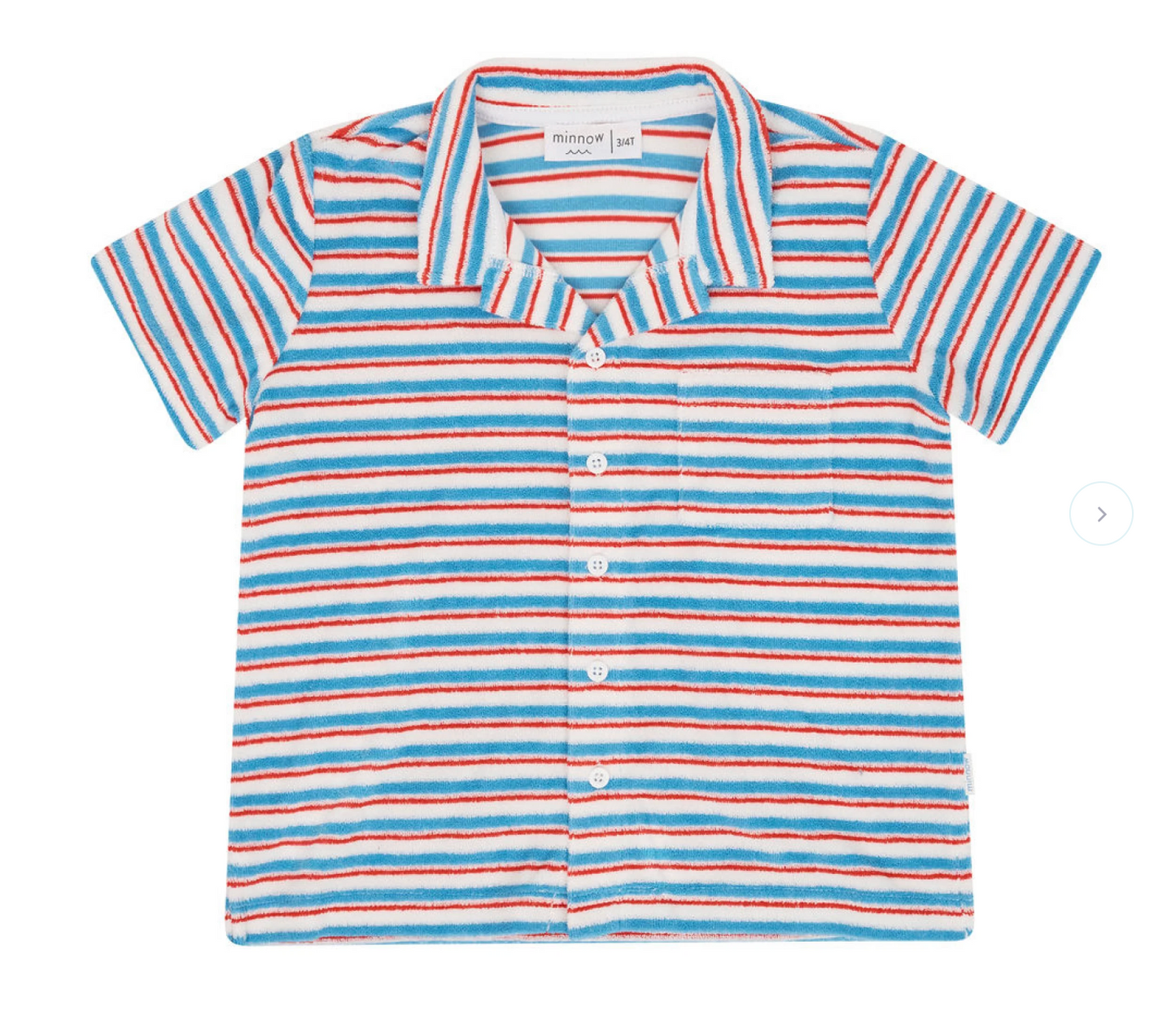 Minnow Boys Jetty Stripe French Terry Button Up