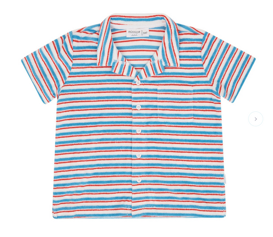 Minnow Boys Jetty Stripe French Terry Button Up
