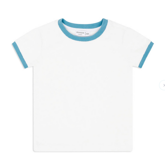 Minnow Unisex Harbor Mist French Terry Ringer Tee