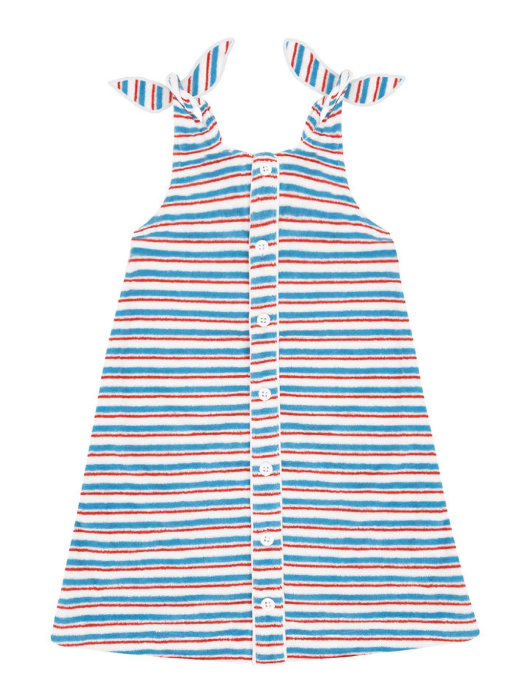 Minnow Girls Jetty Stripe French Terry Tie Knot Dress