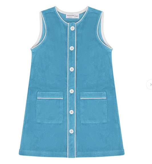 Minnow Girls girls Cerulean Blue Button Down Dress