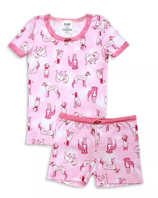 Esme Girls SS Top and Shorts Pajama Set