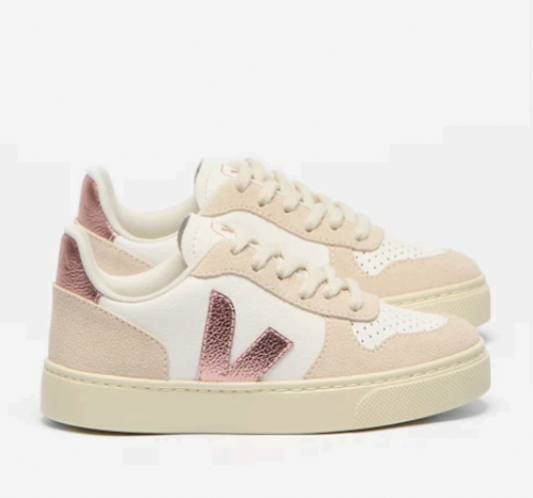 Veja Small V-10 Leather White Nacre