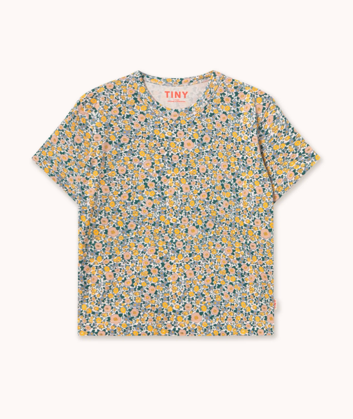Tiny Cottons Flower Pattern Tee Pastel Pink