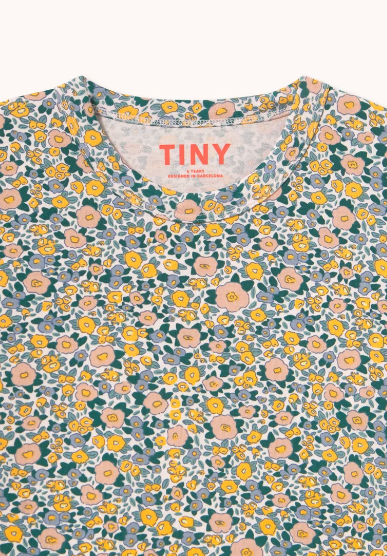 Tiny Cottons Flower Pattern Tee Pastel Pink