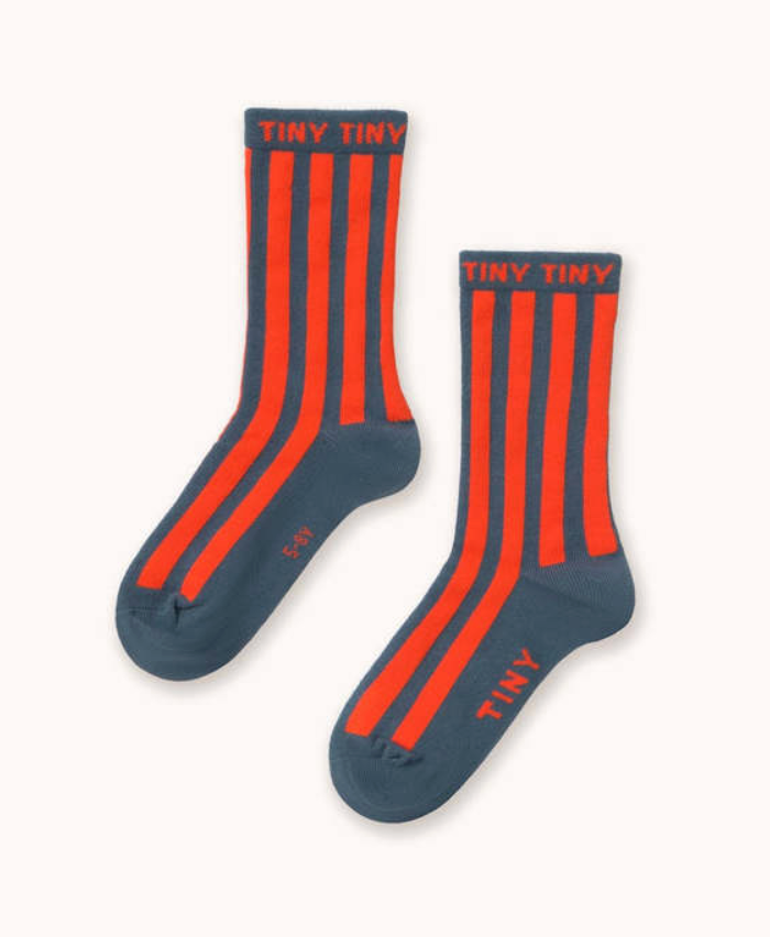 Tiny Cottons Stripes Medium Socks Summer Red