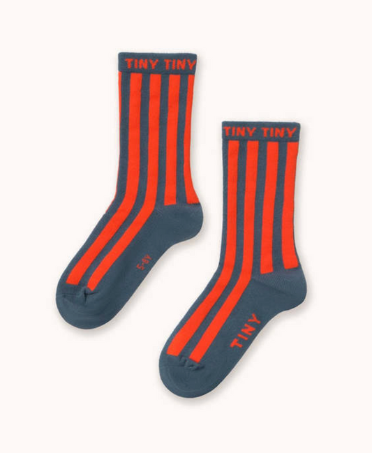 Tiny Cottons Stripes Medium Socks Summer Red