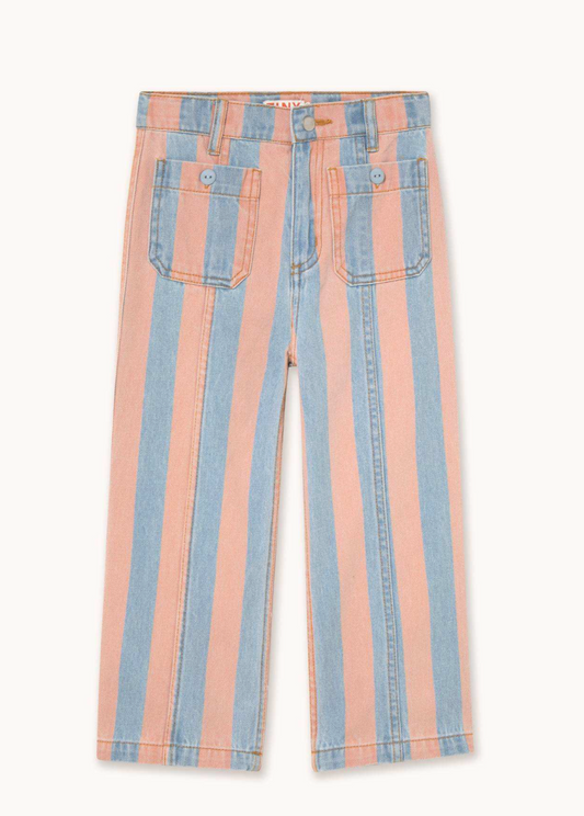 Tiny Cottons Pink Stripes Denim Pant Vanilla