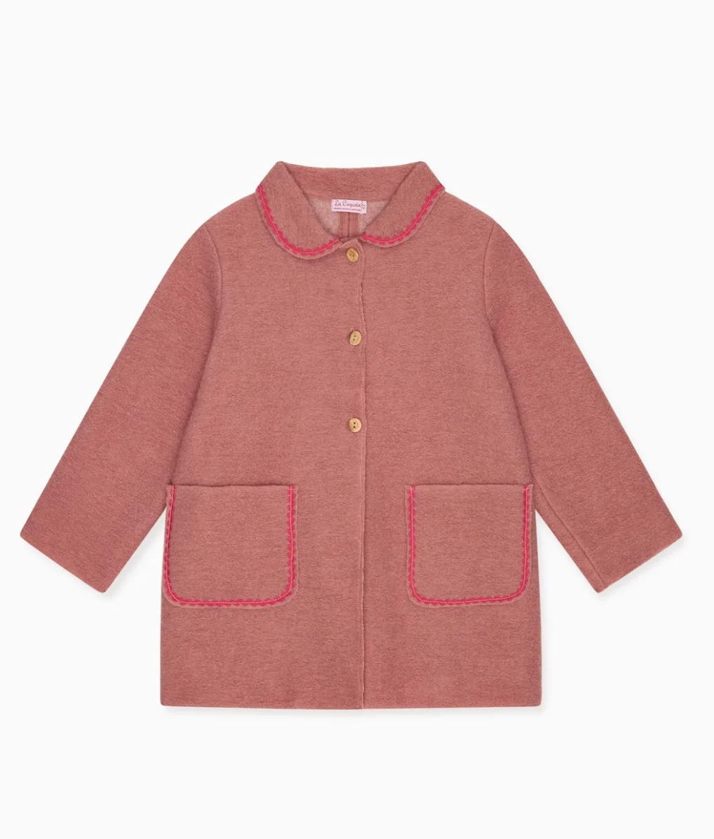 La Coqueta Dusty Pink Henrietta Girl Coat