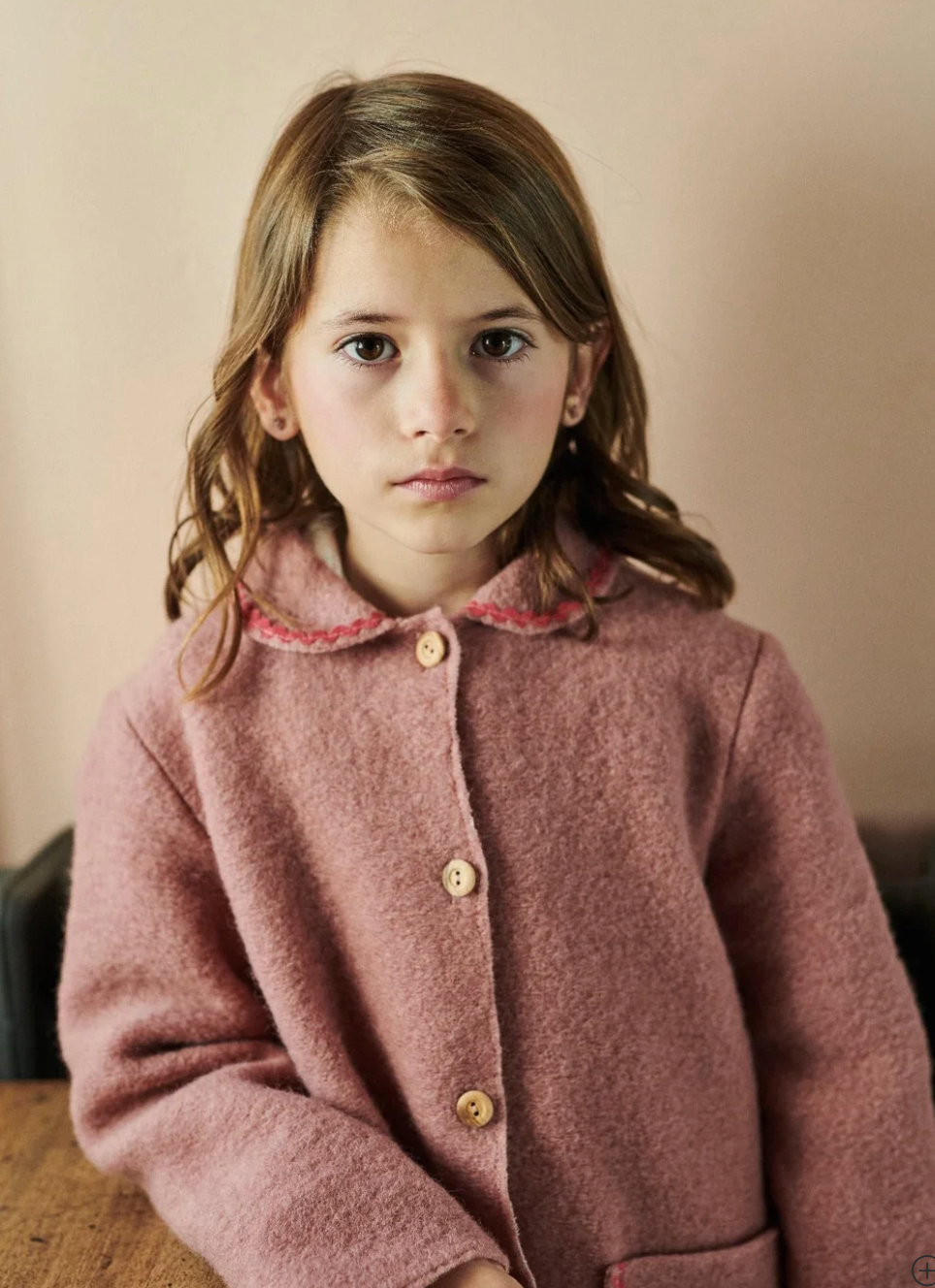 La Coqueta Dusty Pink Henrietta Girl Coat