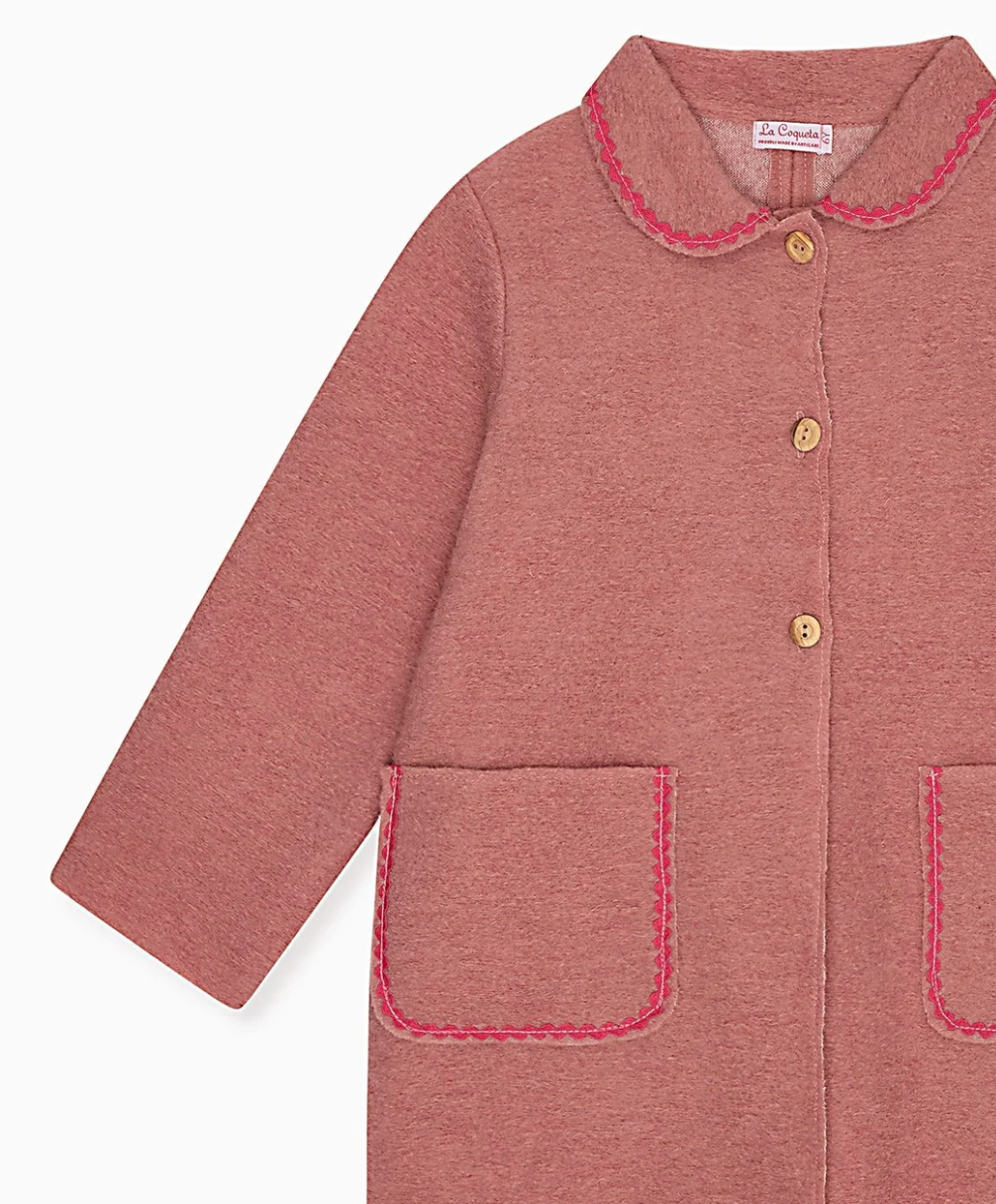 La Coqueta Dusty Pink Henrietta Girl Coat