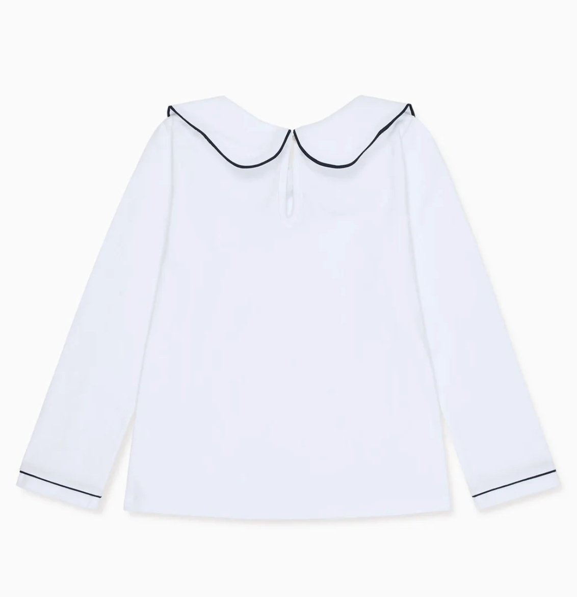 La Coqueta White & Navy Iziar Long Sleeve Girl Top