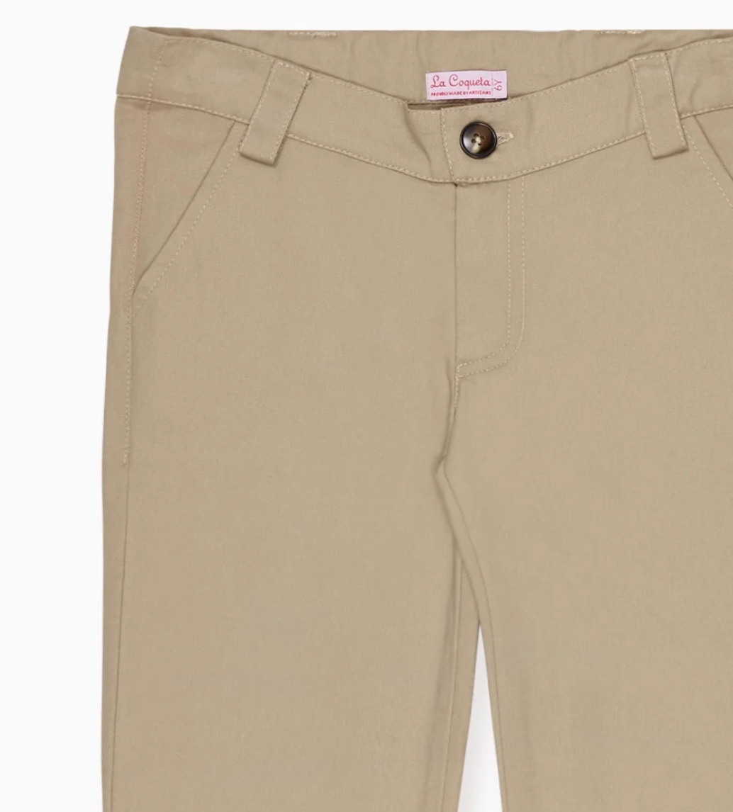 La Coqueta Beige Elio Boy Chinos