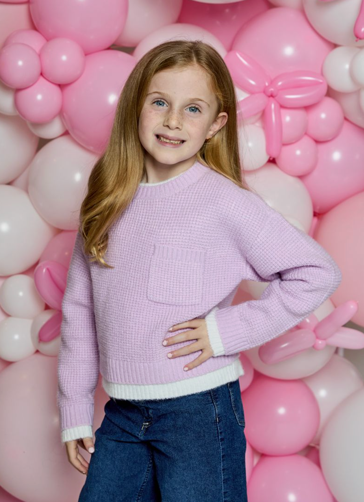 Design History Laughing Lilac Pocket Sweater
