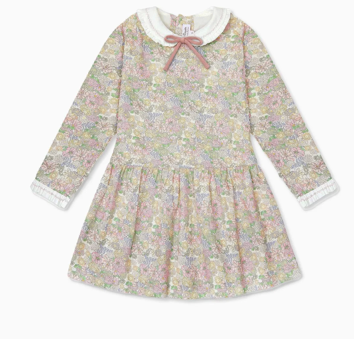 La Coqueta Pink Floral Laura Girl Drop Waist Dress